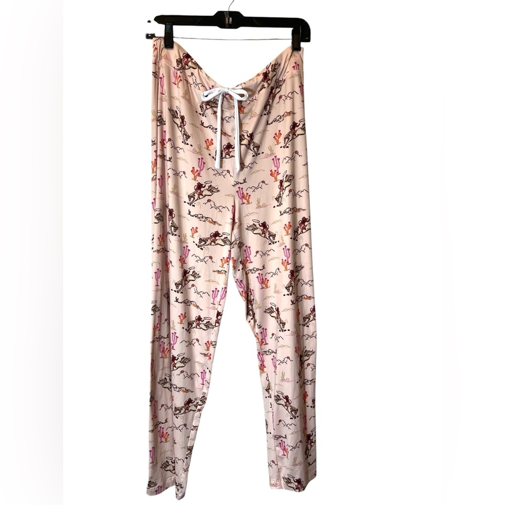 Women's Pink Desert Print Drawstring Pajama Pants